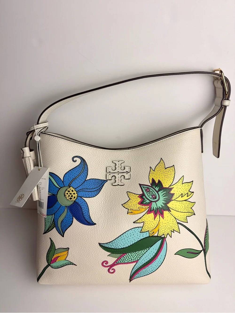 Tory Burch Thea Appliqué Hobo Bag – New Ivory / Love Floral